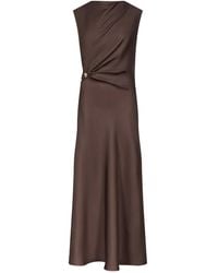 Loulou de Saison - Roan Gedrapeerde Midi-Jurk Met Metalen Ornament - Lyst