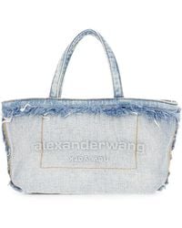 Alexander Wang - Frayed Denim Tote Bag - Lyst