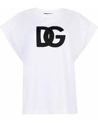 Dolce & Gabbana - T-Shirt mit Logo-Patch - Lyst