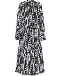 Kiton - Geometric-Print Belted Shirt Dress - Lyst