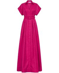 Rebecca Vallance - Cynthia Belted V-neck Gown - Lyst