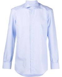 Mazzarelli - Spread-Collar Houndstooth Shirt - Lyst
