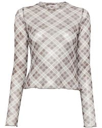 ELEH - T-Shirt À Carreaux - Lyst