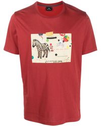 PS by Paul Smith - Zebra Card-print Cotton T-shirt - Lyst
