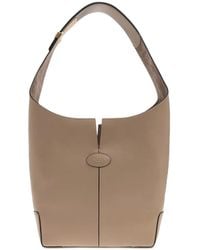 Tod's - Small Logo-Patch Leather Tote Bag - Lyst