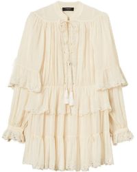 Twinset - Short Embroidered Georgette Dress - Lyst