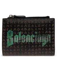 Balenciaga - Logo-Print Bifold Wallet - Lyst
