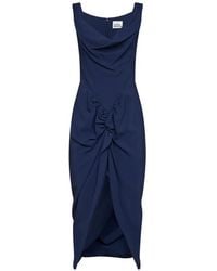 Vivienne Westwood - Draped Asymmetric Midi Dress - Lyst