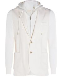 Eleventy - Hooded Ribbed-sleeves Jacket - Lyst