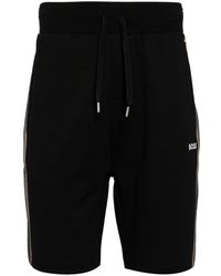 BOSS - Side-stripe Logo-embroidered Track Shorts - Lyst
