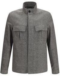 ZEGNA - High-Neck Flap-Pocket Shirt Jacket - Lyst