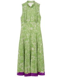 Shanghai Tang - Mulberry Silk Midi Dress - Lyst