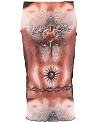 Jean Paul Gaultier - Trompe L'oeil-print Pencil Skirt - Lyst
