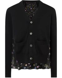 Sacai - Floral-Print Panelled Sweater - Lyst