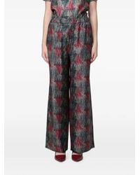 Max Mara - Piovra Zijden Palazzo Broek Met Print - Lyst