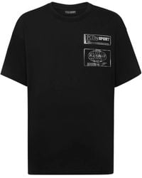 Philipp Plein - Metallic-Logo Cotton T-Shirt - Lyst