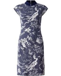 Shanghai Tang - Abito Qipao Con Stampa - Lyst