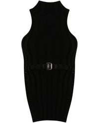 Alexander Wang - Belted Ribbed Tank Top - Women's - Spandex/elastane/leather/polyamide - Lyst