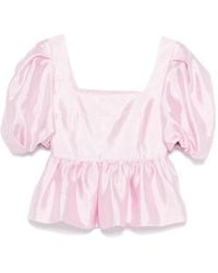 Stine Goya - Puff-Sleeve Peplum Top - Lyst
