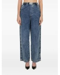 Moschino - Elasticated-Waist Wide-Leg Jeans - Lyst