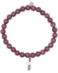 Sydney Evan - 14Ct Diamond And Ruby Charm Bracelet - Lyst