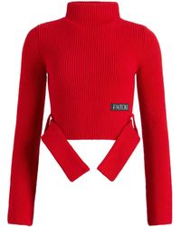 Patou - Ribbed Mock-Neck Top - Lyst