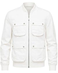 DSquared² - Distressed Utility-Pockets Cotton Bomber Jacket - Lyst