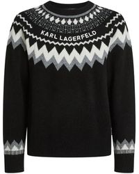 KARL LAGERFELD - Fair Isle Knitted Sweater - Lyst