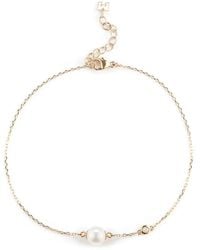 Mateo - 14Kt Diamond Pearl Chain Bracelet - Lyst