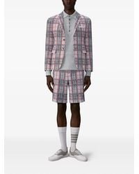 Thom Browne - 4-Bar Poloshirt Met Textuur En Lange Mouwen - Lyst