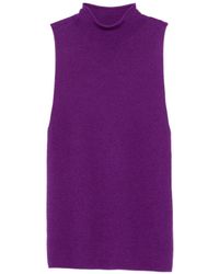 Bompard - Plain-Knit Sleeveless Top - Lyst
