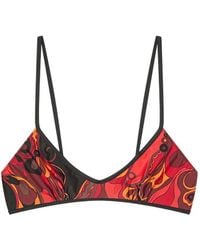 PUCCI - Orchidee-Print Bikini Top - Lyst