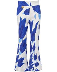 Themis Z - Theano Sabra Floral-Print Flared Trousers - Lyst