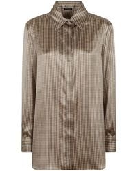 Kiton - Checked Silk Shirt - Lyst