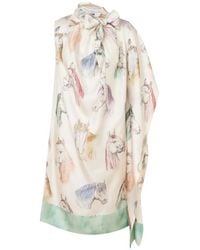 Moschino - Horse-Print Silk Dress - Lyst