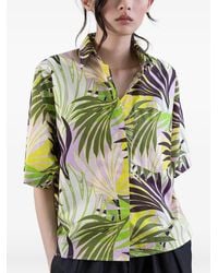 Psophia - Oversized Palm-Print Short-Sleeve Shirt - Lyst