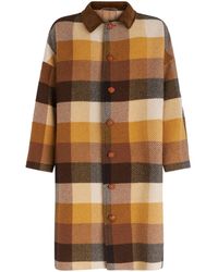 Etro - Check-Pattern Wool Coat - Lyst