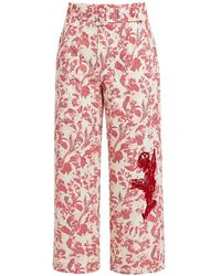 Cinq À Sept - Floral-Print Belted Trousers - Lyst
