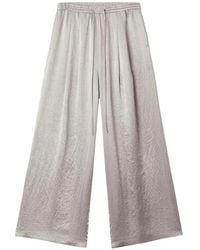 B+ AB - Crinkled-Finish Drawstring Wide-Leg Trousers - Lyst