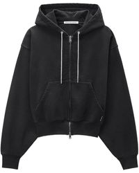 Alexander Wang - Rhinestone-Drawcord Zip-Up Hoodie - Lyst