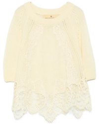 Ermanno Scervino - Lace-Trim Short-Sleeve Sweater - Lyst