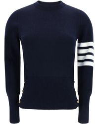 Thom Browne - Milan Stitch Classic Crew Neck Pullover With 4 Bars - Lyst