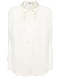 Jonathan Simkhai - Vinka Pleated-front Blouse - Lyst