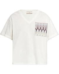 Akep - V-Neck Patch-Pocket T-Shirt - Lyst
