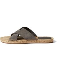ZEGNA - Suede Espadrille Sandals - Lyst