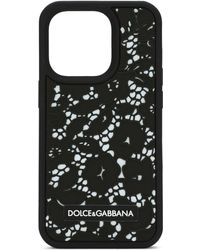 Dolce & Gabbana - Coque pour iPhone 14 Pro en caoutchouc motif dentelle - Lyst