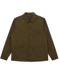 Xacus - Herringbone-Pattern Wool Shirt Jacket - Lyst