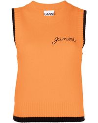Ganni - Top Orange - Lyst
