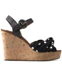 Dolce & Gabbana - Polka-Dot Knotted Wedge Sandals - Lyst