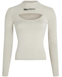 KARL LAGERFELD - Classic Knit Sweater With Long Sleeves - Lyst